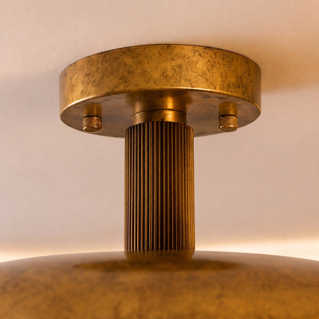 Modern Flush Mount Ceiling Light Fixture Metal Adjustable LED 12 Inch Diameter