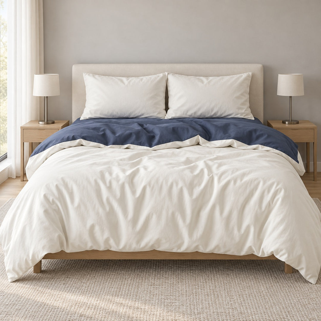 Pastel Double-Sided Bedding Set Minimalist Comforter Cover Twin Full Queen King Size