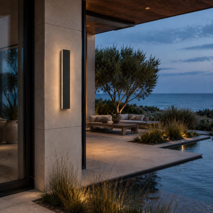Minimalist Outdoor Wall Light Wall Mounted Aluminum LED Adjustable Color Temperature Weather-Resistant