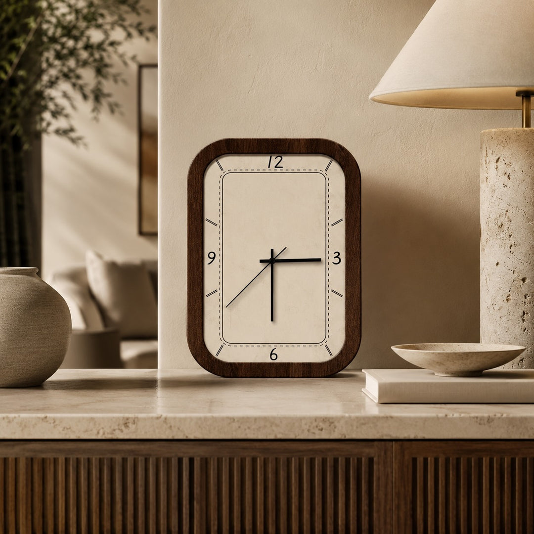 Vintage Wall Clock with Carved Pendulum Design Wood Analog Display Quartz Mechanism Battery Operated