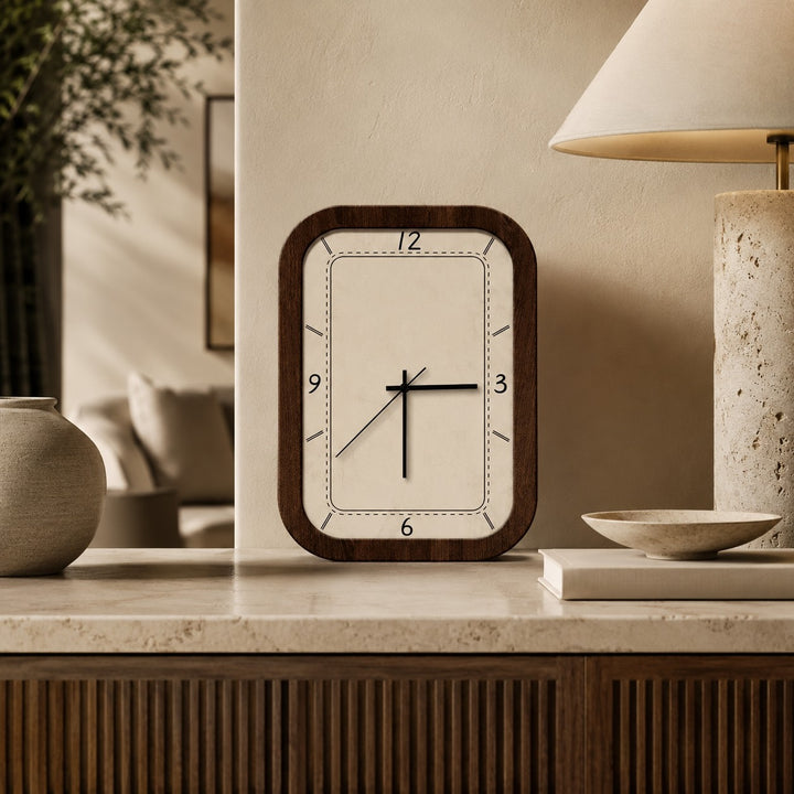 Vintage Wall Clock with Carved Pendulum Design Wood Analog Display Quartz Mechanism Battery Operated