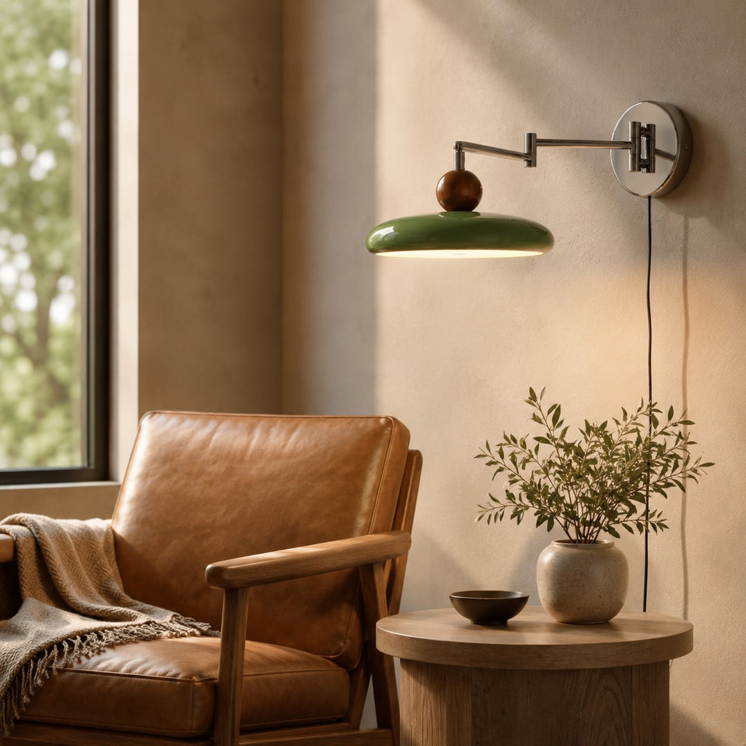 Modern Wall Sconce Lighting with Adjustable Arm and Metal Shade for Versatile Plug-in Use