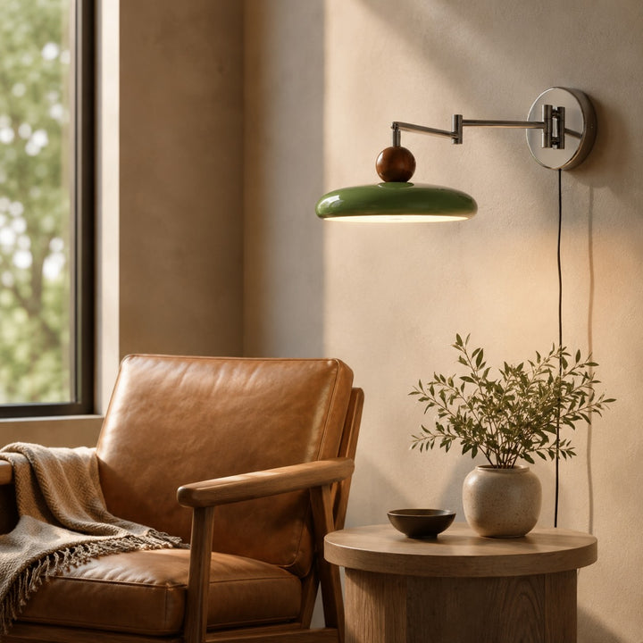 Modern Wall Sconce Lighting with Adjustable Arm and Metal Shade for Versatile Plug-in Use