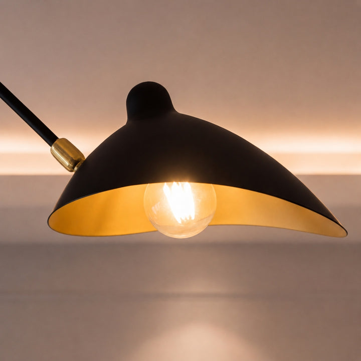 Modern Flush Mount Ceiling Light Adjustable Aluminum and Brass Fixture with LED Technology