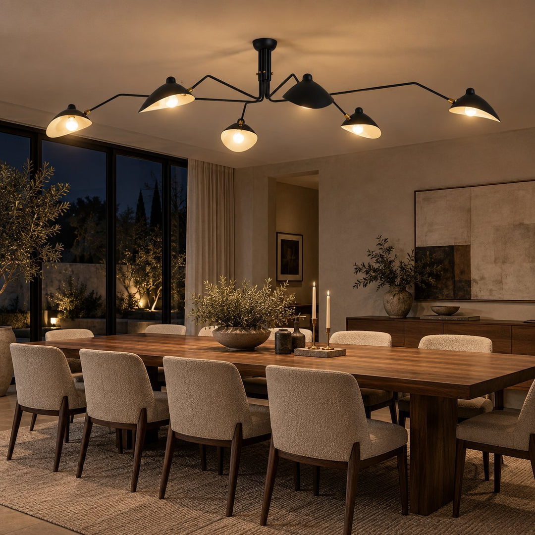 Modern Adjustable Ceiling Light Fixture Metal Design with Integrated LED Bulbs