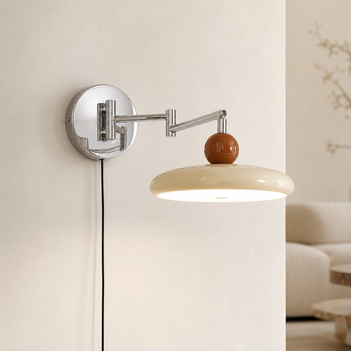 Modern Wall Sconce Lighting with Adjustable Arm and Metal Shade for Versatile Plug-in Use