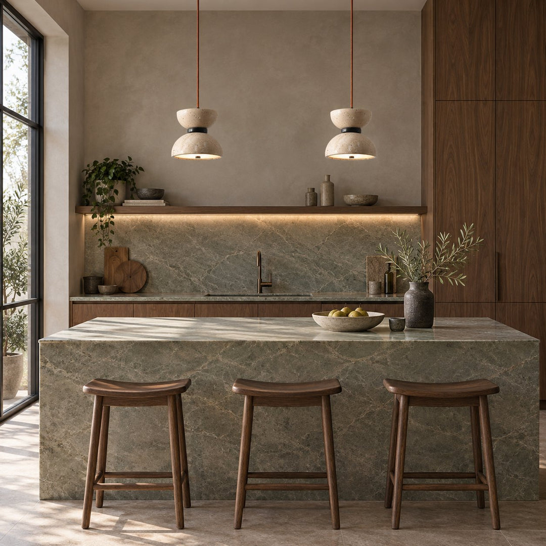 Modern Hourglass Pendant Lamp Hanging Design Travertine LED Lighting for Kitchen Pendant Lighting