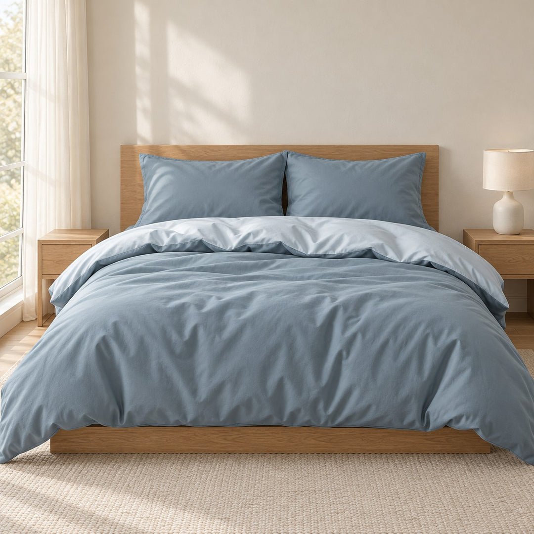 Pastel Double-Sided Bedding Set Minimalist Comforter Cover Twin Full Queen King Size