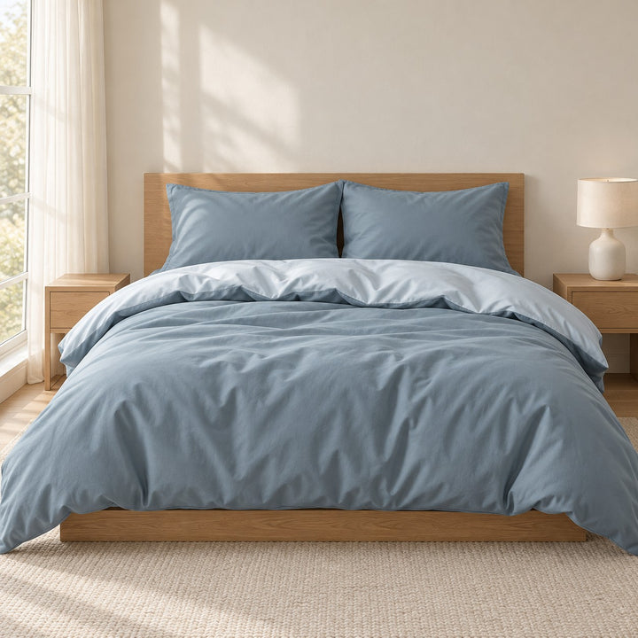 Pastel Double-Sided Bedding Set Minimalist Comforter Cover Twin Full Queen King Size