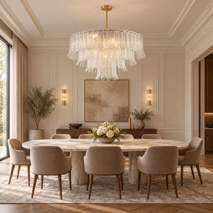 Modern Flush Mount Ceiling Light with Metal Frame and Amber Glass LED Illumination