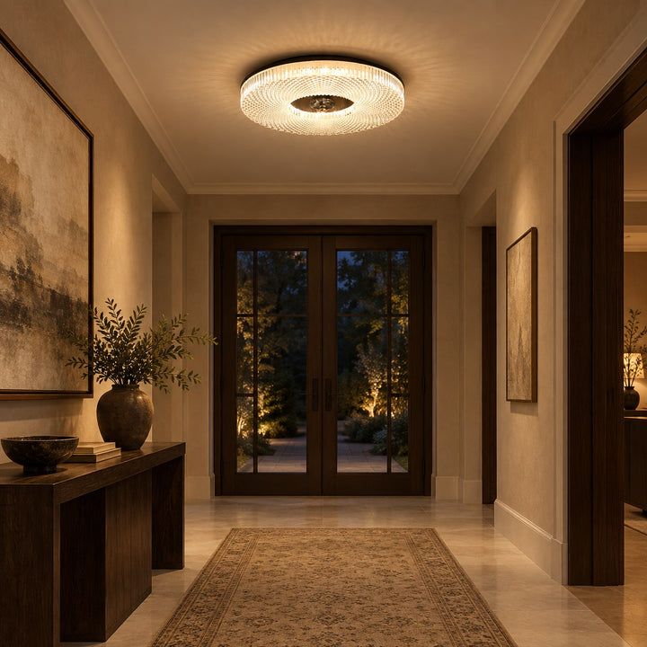 Modern LED Flush Mount Ceiling Light Aluminum Dimmable 12 Inch Diameter Energy Efficient Fixture