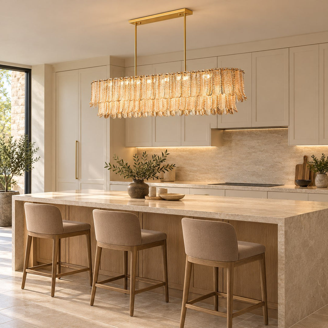 Modern Flush Mount Ceiling Light with Metal Frame and Amber Glass LED Illumination