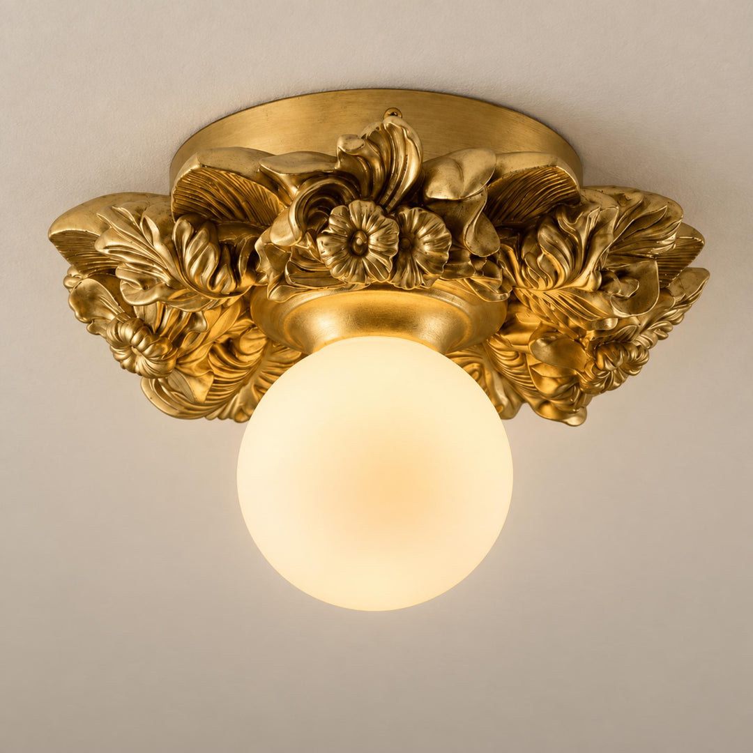 Victorian Flush Mount Ceiling Light Metal Glass Dimmable Elegant Design for Classic Ambiance
