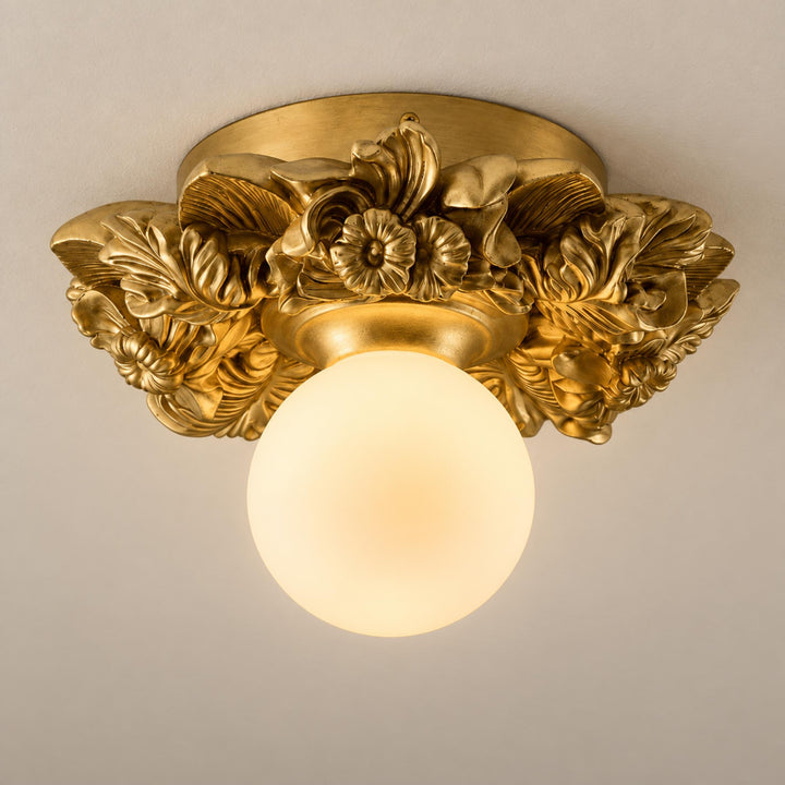 Victorian Flush Mount Ceiling Light Metal Glass Dimmable Elegant Design for Classic Ambiance