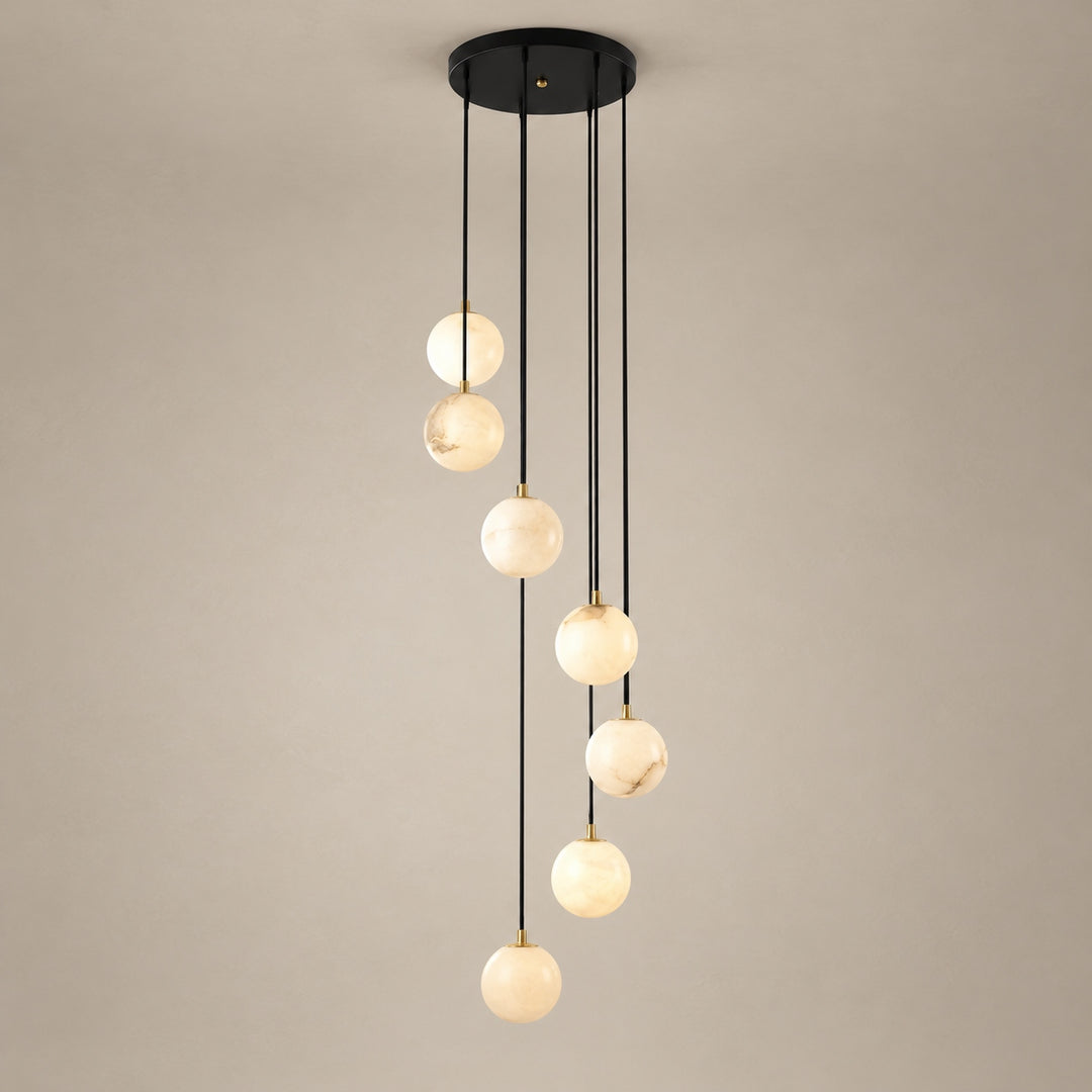 Modern Cluster Chandelier Light Wall Mounted Alabaster Glass LED Dimmable Fixture