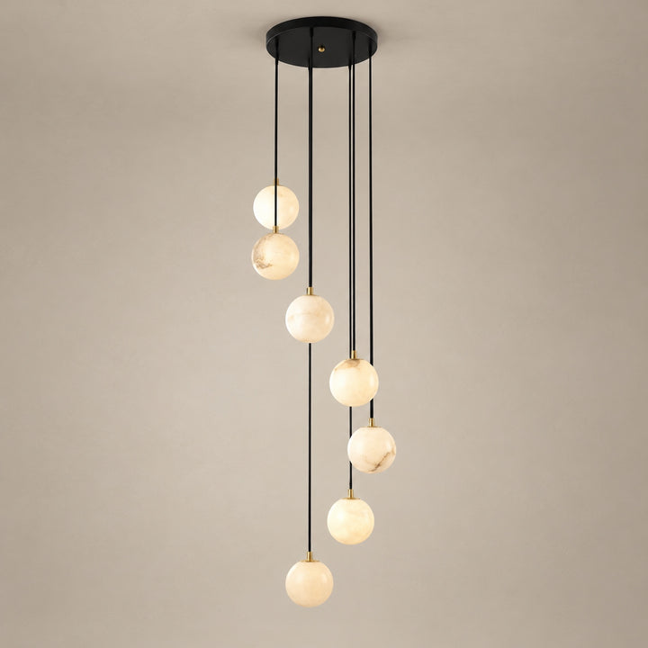 Modern Cluster Chandelier Light Wall Mounted Alabaster Glass LED Dimmable Fixture