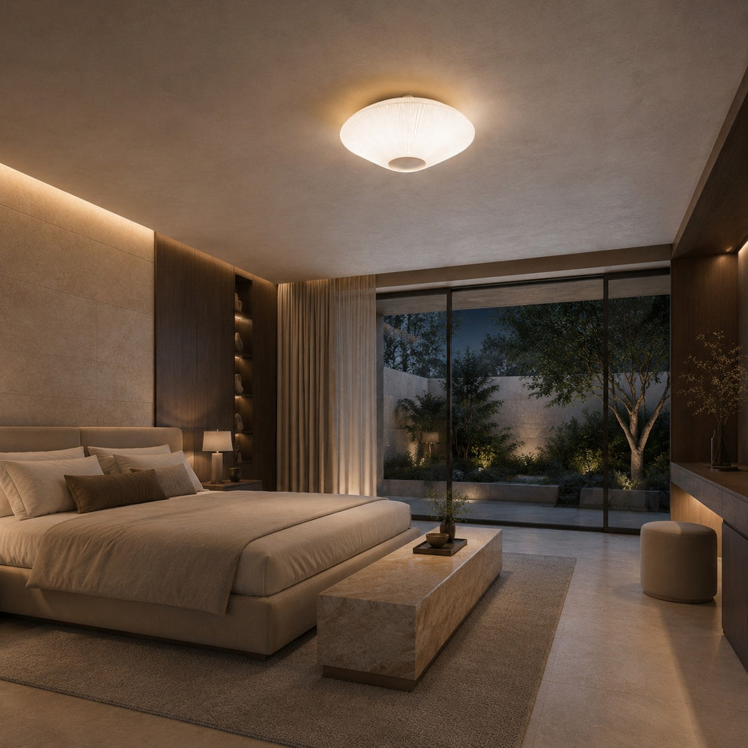 Modern Flush Mount Ceiling Light Metal LED Fixture with Adjustable Brightness for Home Decor