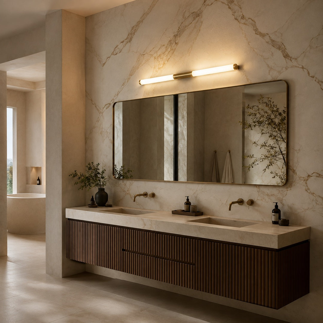 Modern Bathroom Wall Light Linear Fixture Iron PC Adjustable Illumination for Enhanced Visibility