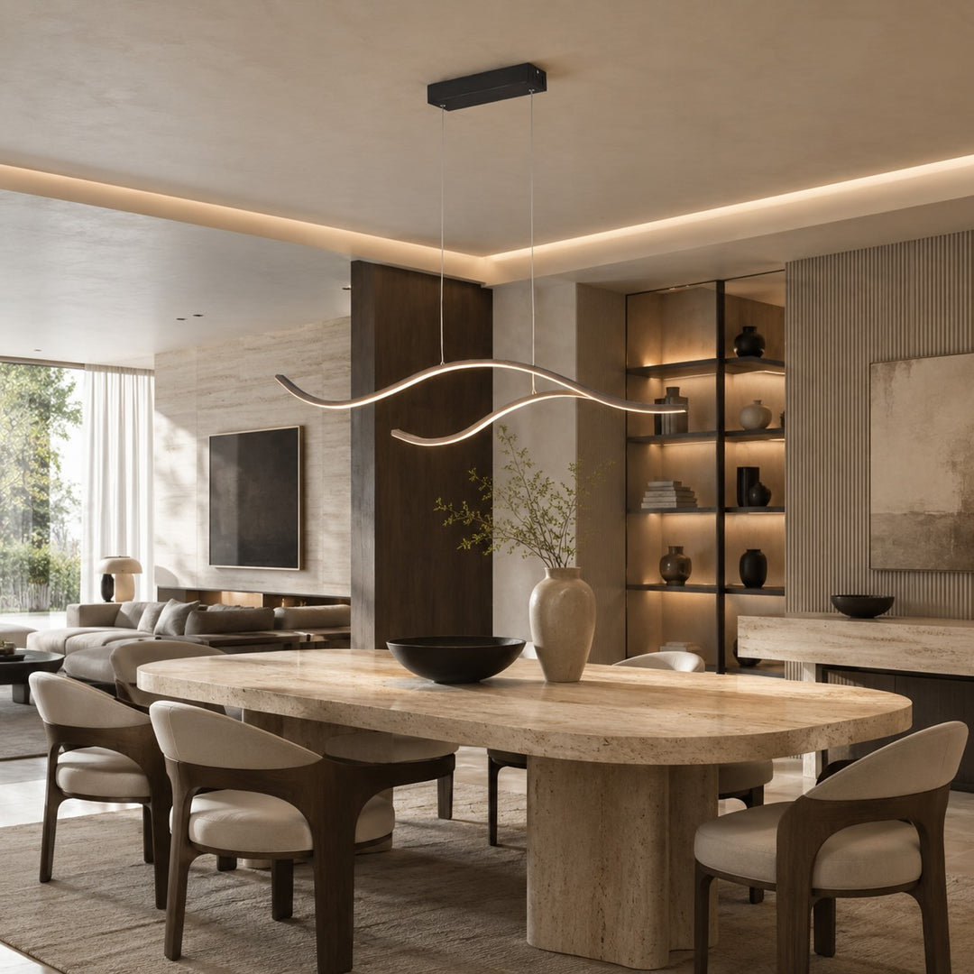 Modern LED Pendant Light Adjustable Hanging Metal Fixture with Silicone Shade Dimmable