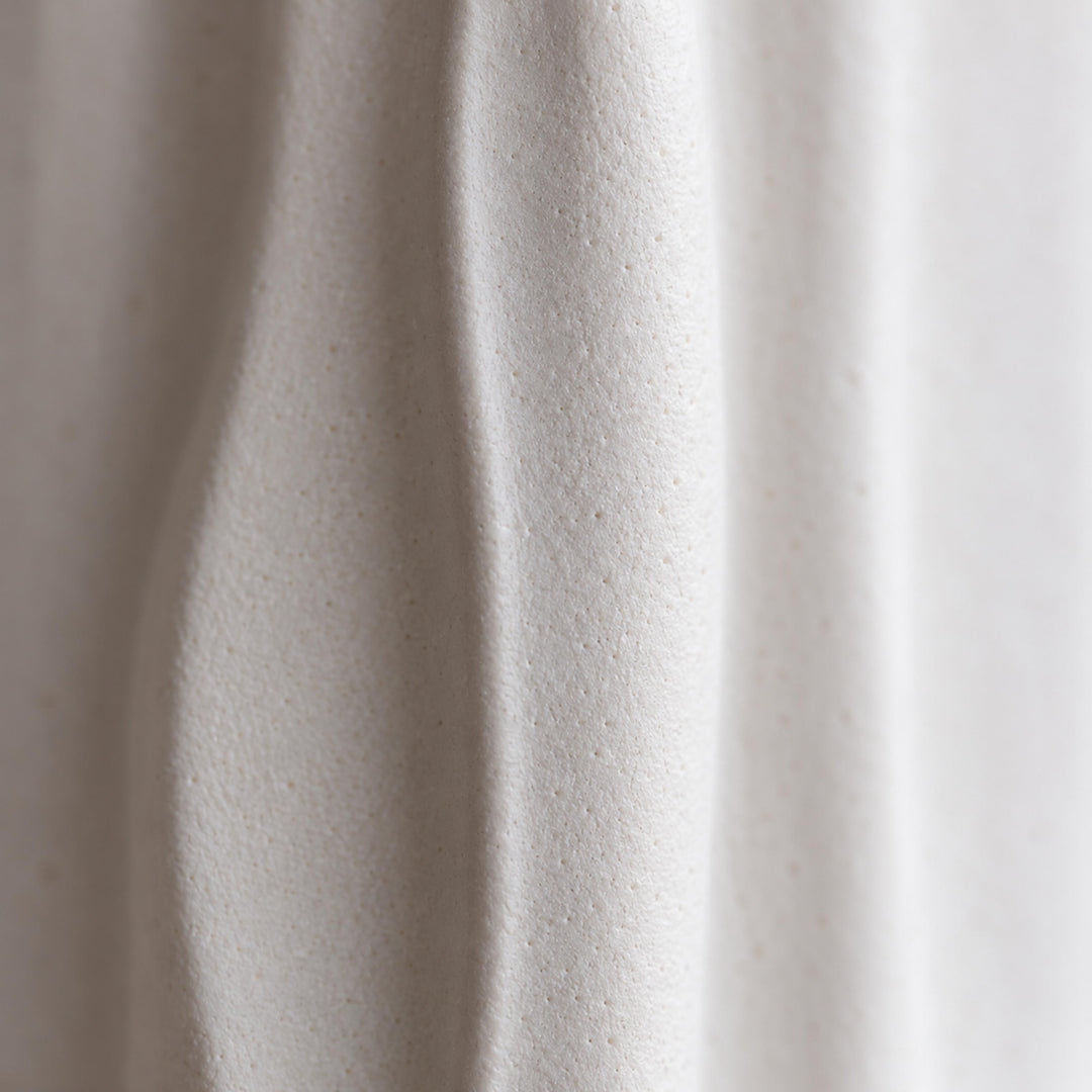 Modern Tall Ceramic Vase Cylinder White Textured Bark-Effect 40 cm for Dried Arrangements