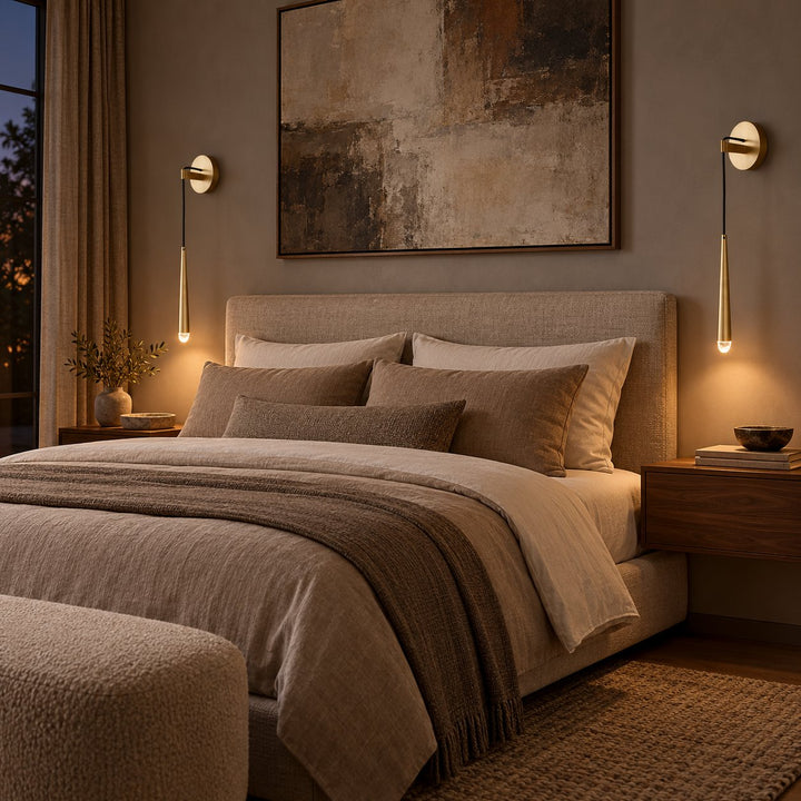 Modern Brass & Crystal Wall Sconce – G4 LED Interior Wall Light