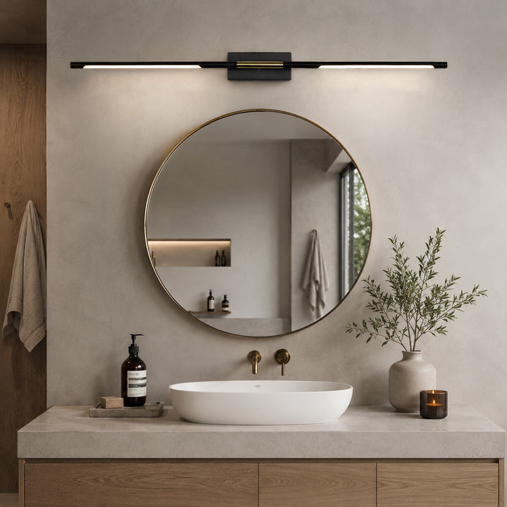 Modern Bathroom Vanity Light Bar Wall Mounted Black Acrylic LED Fixture for Soft Illumination