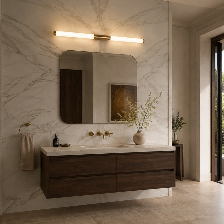 Modern Bathroom Wall Light Linear Fixture Iron PC Adjustable Illumination for Enhanced Visibility