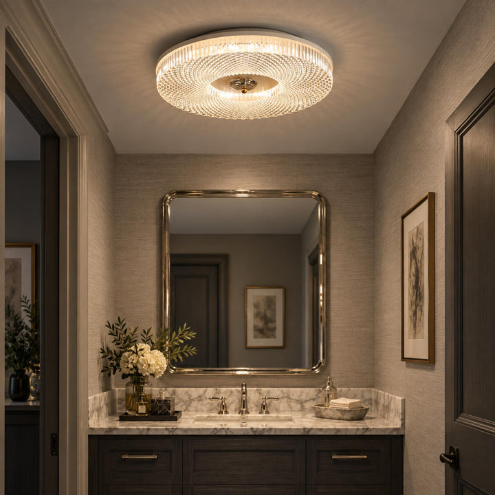 Modern LED Flush Mount Ceiling Light Aluminum Dimmable 12 Inch Diameter Energy Efficient Fixture