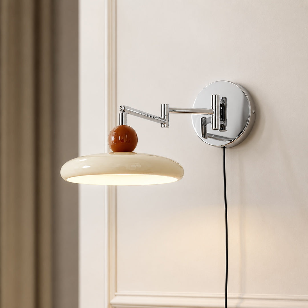 Modern Wall Sconce Lighting with Adjustable Arm and Metal Shade for Versatile Plug-in Use
