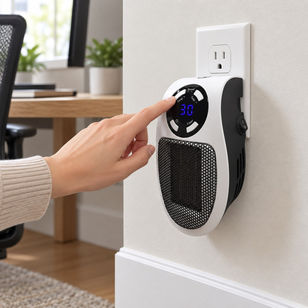 Electric Wall Heater Compact Design Wall Mounted Flame-Retardant with Remote Control Adjustable Temperature 350W