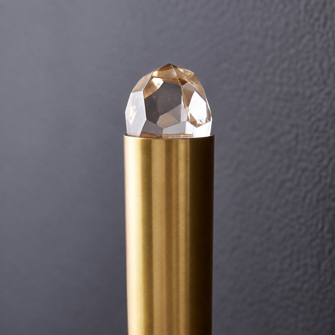 Modern Natural Brass Crystal Wall Sconce – G4 LED Interior Wall Light