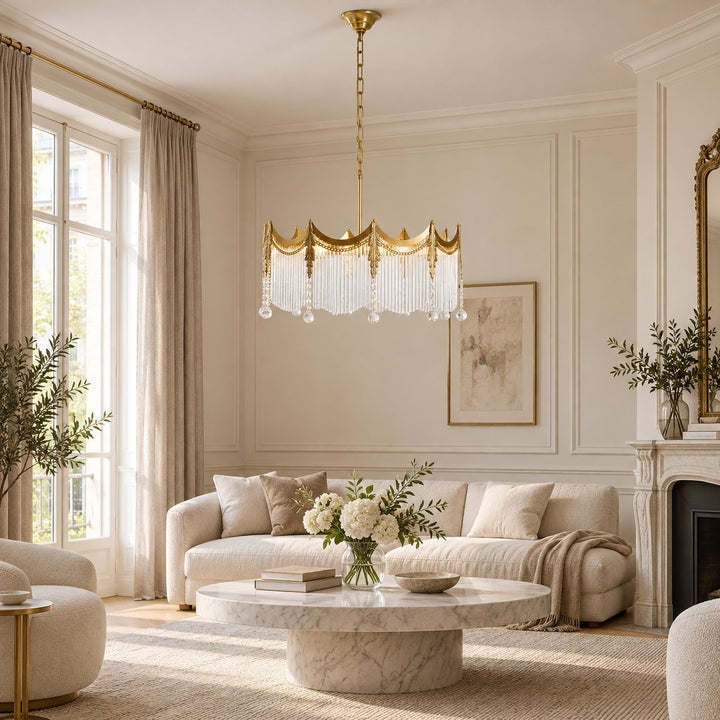 Modern Chandelier Ceiling Light Adjustable Hanging Metal Frame Dimmable for Dining Room