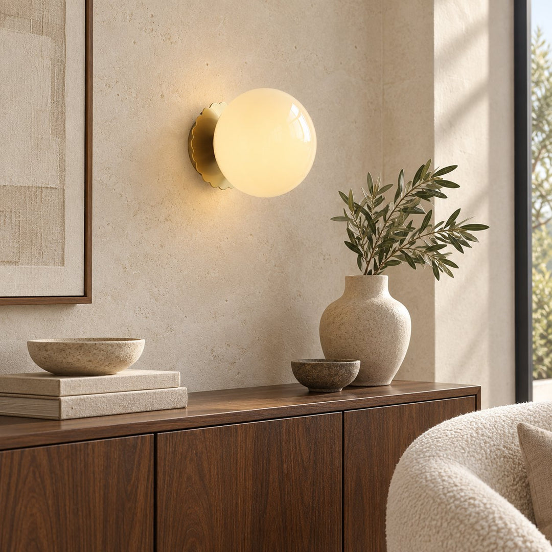 Modern Wall Sconce Adjustable Wall Light Metal Fixture with Glass Shade LED Compatible