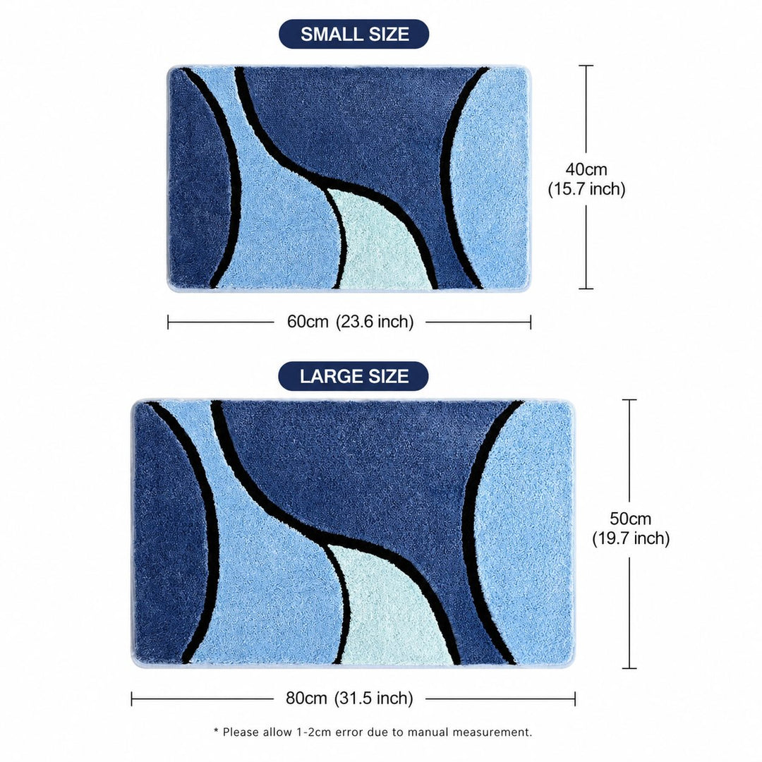 Modern Plush Bathroom Mat Non-Slip Microfiber Quick-Drying Absorbent Shower Rug for Safety