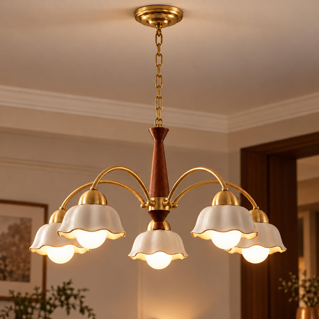 Modern Wall Mounted Chandelier Metal Gold Finish Adjustable Lighting Fixture