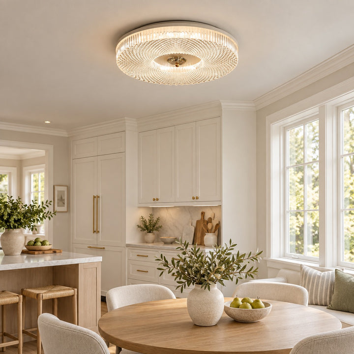 Modern LED Flush Mount Ceiling Light Aluminum Dimmable 12 Inch Diameter Energy Efficient Fixture