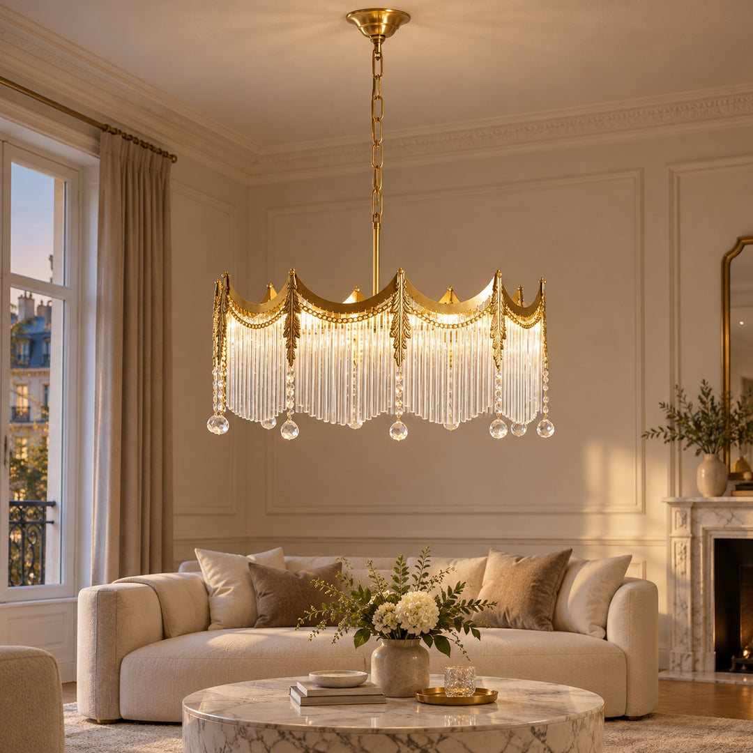 Modern Chandelier Ceiling Light Adjustable Hanging Metal Frame Dimmable for Dining Room