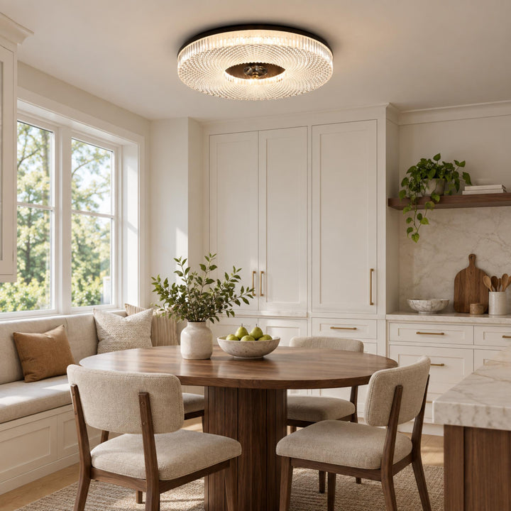 Modern LED Flush Mount Ceiling Light Aluminum Dimmable 12 Inch Diameter Energy Efficient Fixture