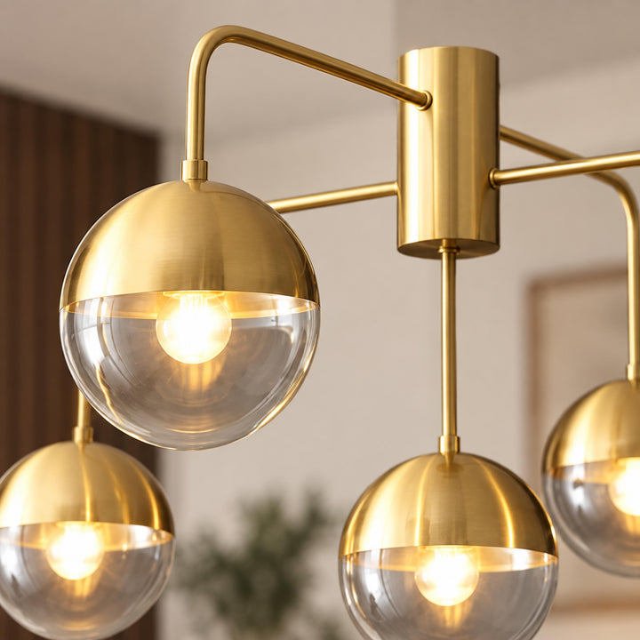 Modern Industrial Ceiling Light Flush Mount Glass and Metal Adjustable LED Compatible 40W