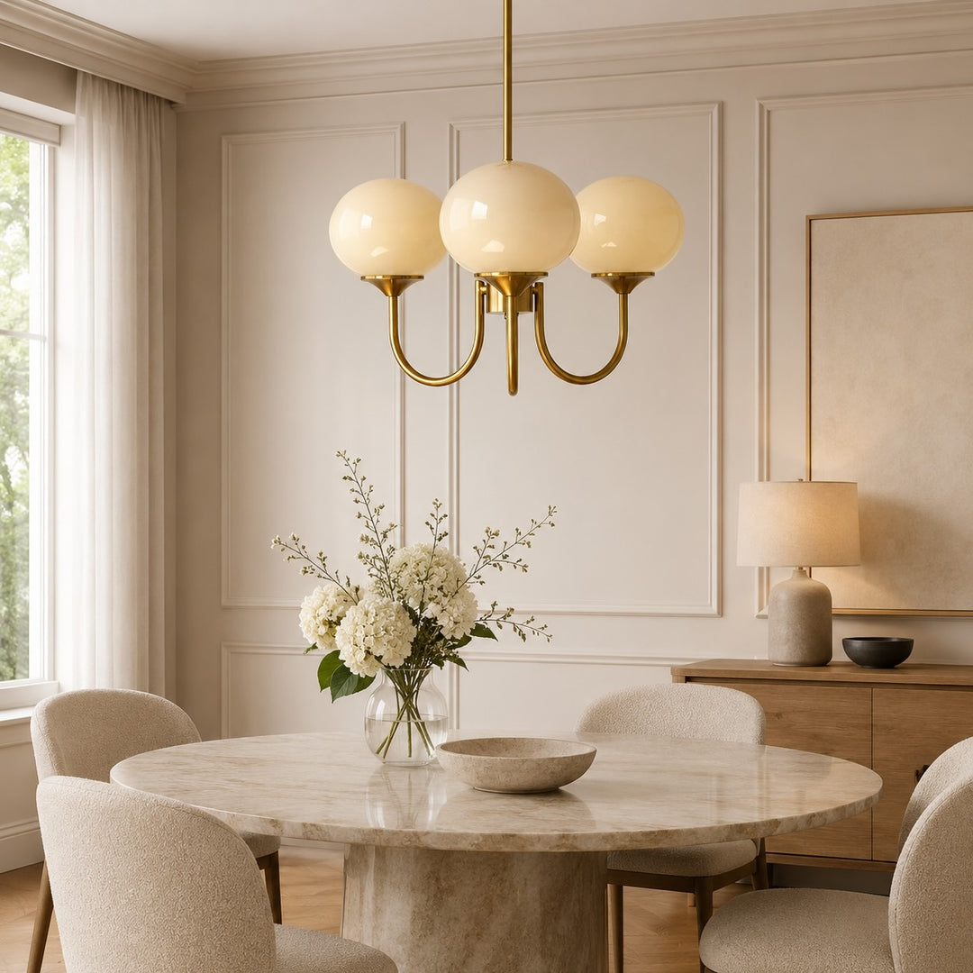 Modern Chandelier Pendant Light Fixture with Adjustable Arms Glass Shades Indoor Lighting