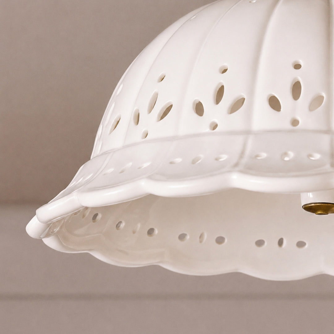 Modern Flush Mount Ceiling Light Antique Brass with Ceramic Shade Indoor Lighting Fixture