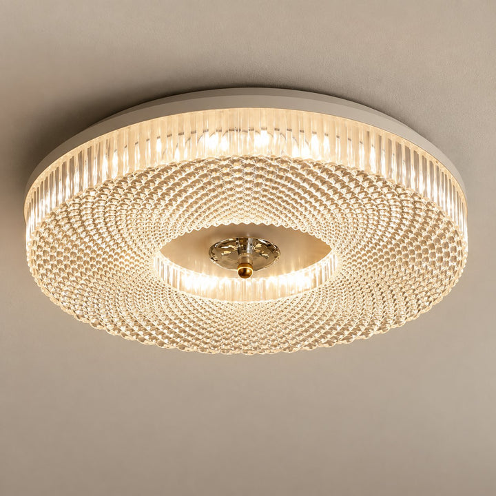 Modern LED Flush Mount Ceiling Light Aluminum Dimmable 12 Inch Diameter Energy Efficient Fixture