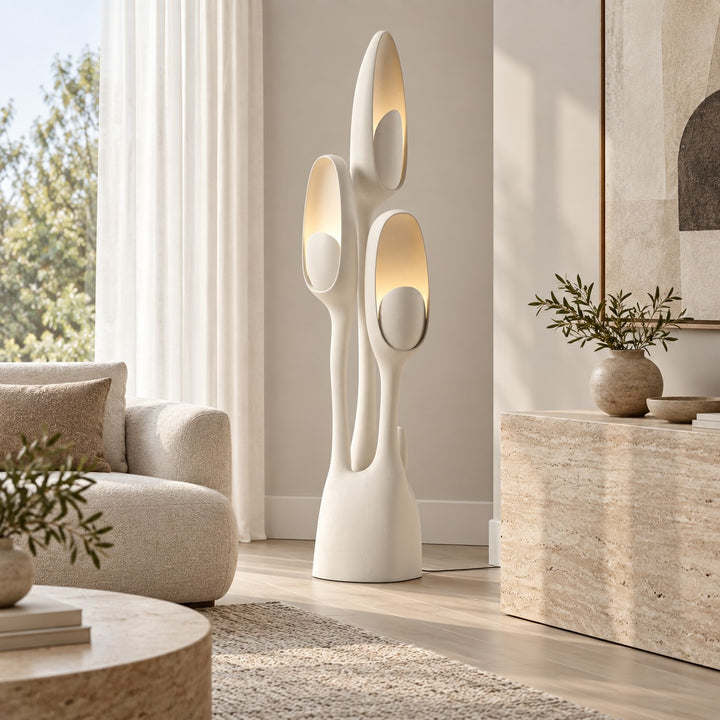 Modern Floor Lamp Adjustable LED Light Metal and Fiberglass for Indoor Use