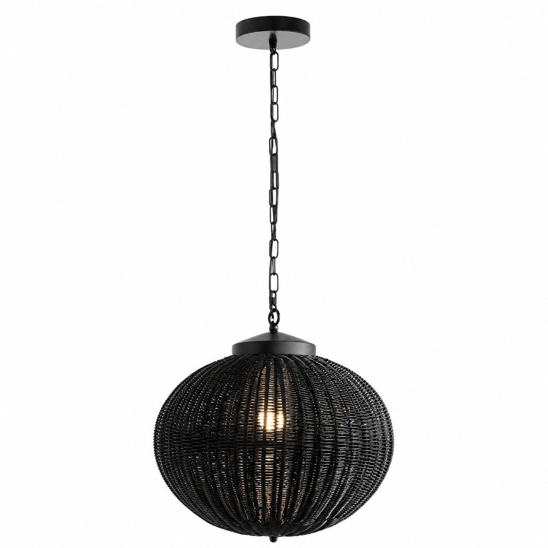 Waterproof Retro Pendant Light Adjustable Hanging Rattan Outdoor LED Warm White 4W