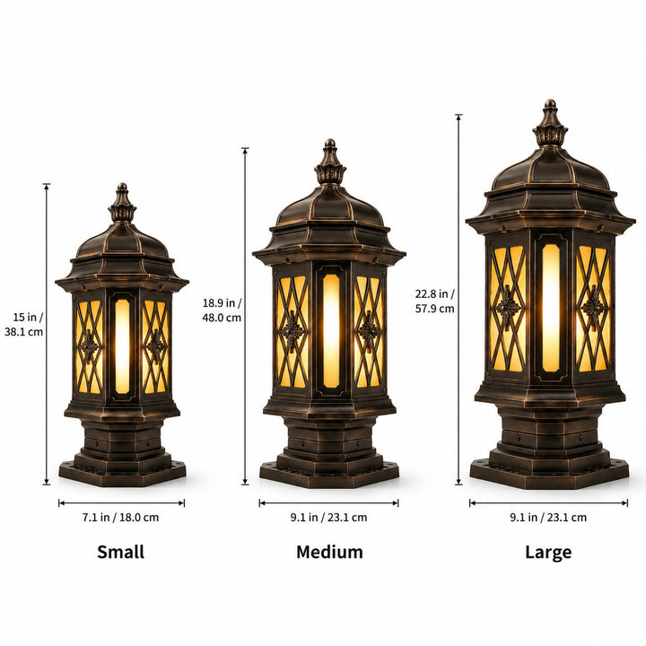 Modern Outdoor Pillar Light Wall Mounted Aluminum E27 Socket with Frosted Glass Shade