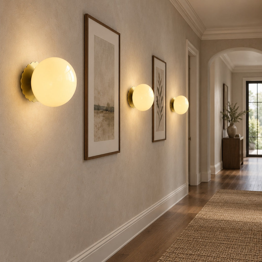 Modern Wall Sconce Adjustable Wall Light Metal Fixture with Glass Shade LED Compatible