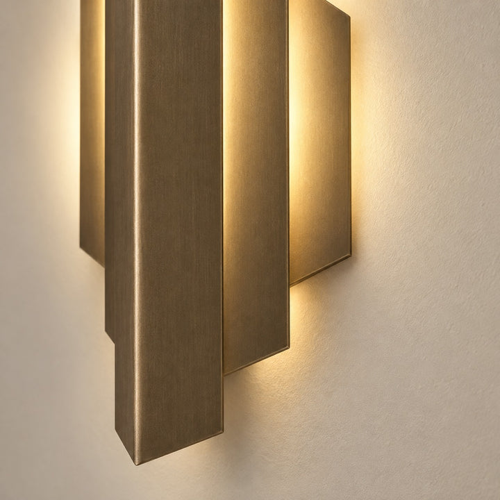 Antique Brass Art Deco Wall Sconce – Geometric Interior Wall Light