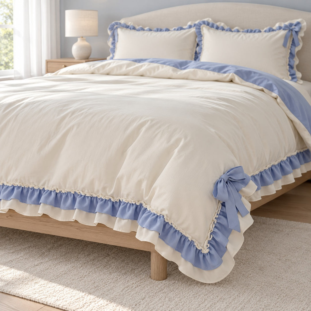 Kawaii Princess Bedding Set Full Queen Size Cotton Duvet Cover Flat Sheet Pillow Cases