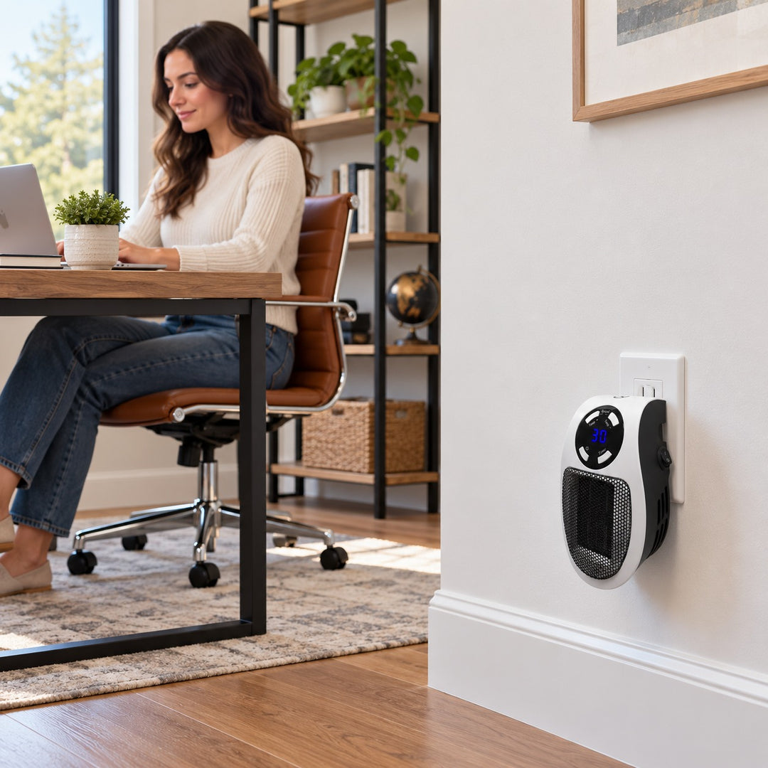 Electric Wall Heater Compact Design Wall Mounted Flame-Retardant with Remote Control Adjustable Temperature 350W