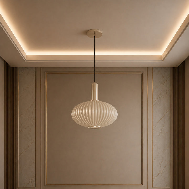 Modern Glass Pendant Light Hanging Fixture Adjustable Height LED Compatible